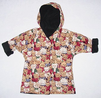 Teddy bears on the parade with black polar fleece